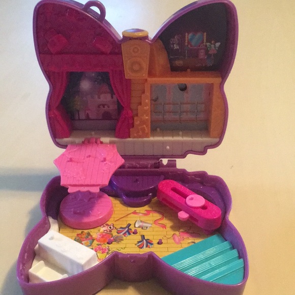 Polly pocket compact playsets (set of 3) cake slice butterfly flamingo pink - Picture 10 of 16